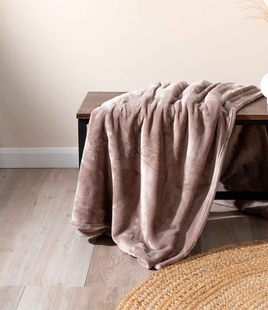 Extra Large Plush Fleece Blanket in Mushroom, front view