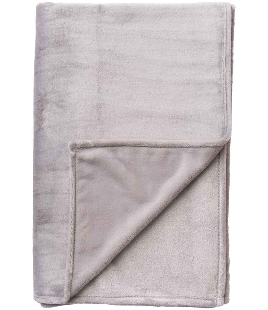 Extra Large Plush Fleece Blanket in Silver Grey, front view