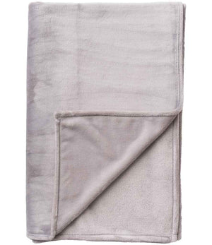 Extra Large Plush Fleece Blanket in Silver Grey, front view