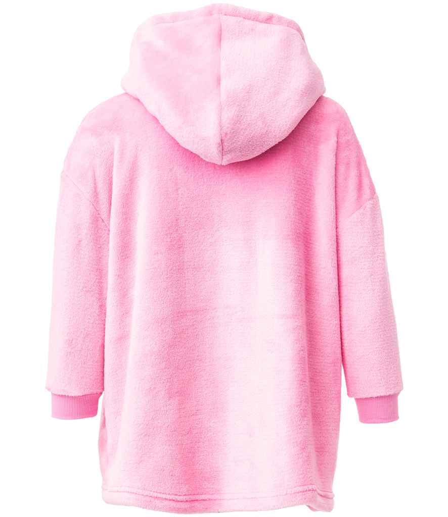 Kids Character Cushion Hooded Blanket in Pink Unicorn, back view