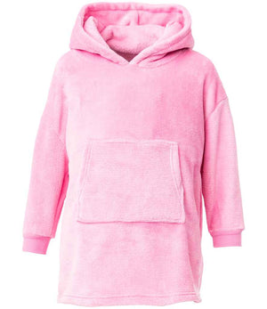 Kids Character Cushion Hooded Blanket in Pink Unicorn, front view