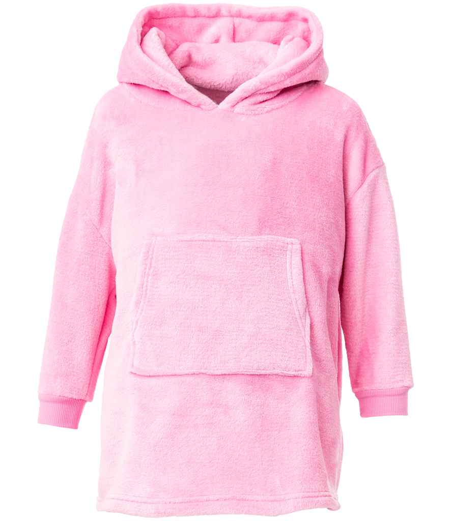 Kids Character Cushion Hooded Blanket in Pink Unicorn, front view