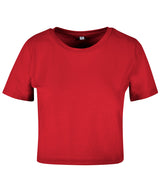 Women's Cropped Tee in City Red, front view