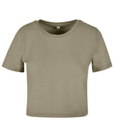 Women's Cropped Tee in Pale Olive, front view