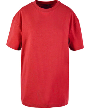 Women's Oversized Boyfriend Tee in City Red, front view
