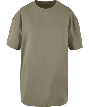 Women's Oversized Boyfriend Tee in Pale Olive, front view
