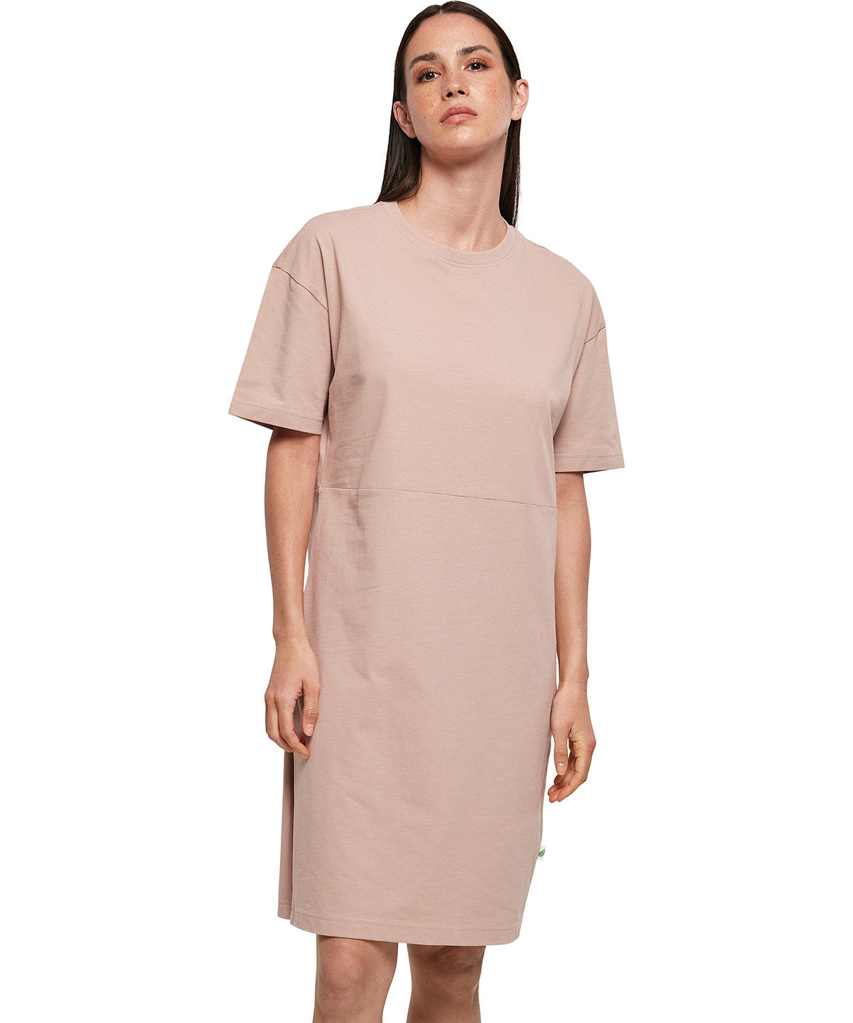 Lifestyle photo of the Women's Organic Oversizes Slit Tee Dress