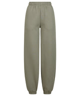 Women’s Fluffy Sweatpants in Pale Olive, front view