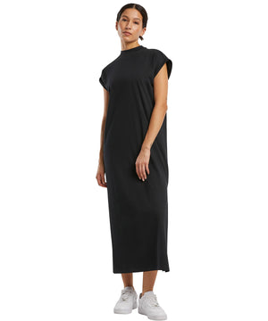 Lifestyle photo of the Women’s Long Extended Shoulder Dress