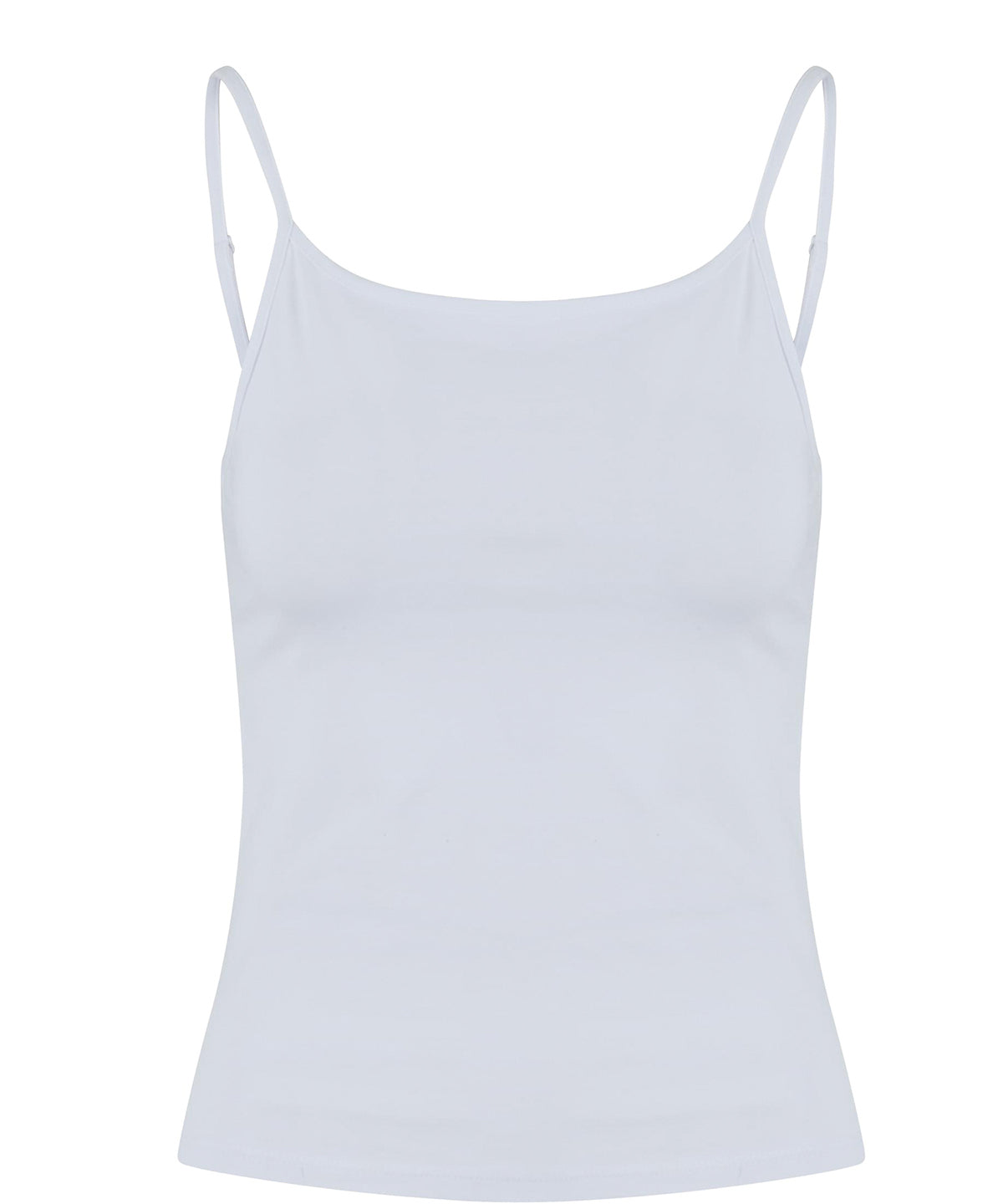 Women’s Stretch Jersey Short Slim Top in White, front view