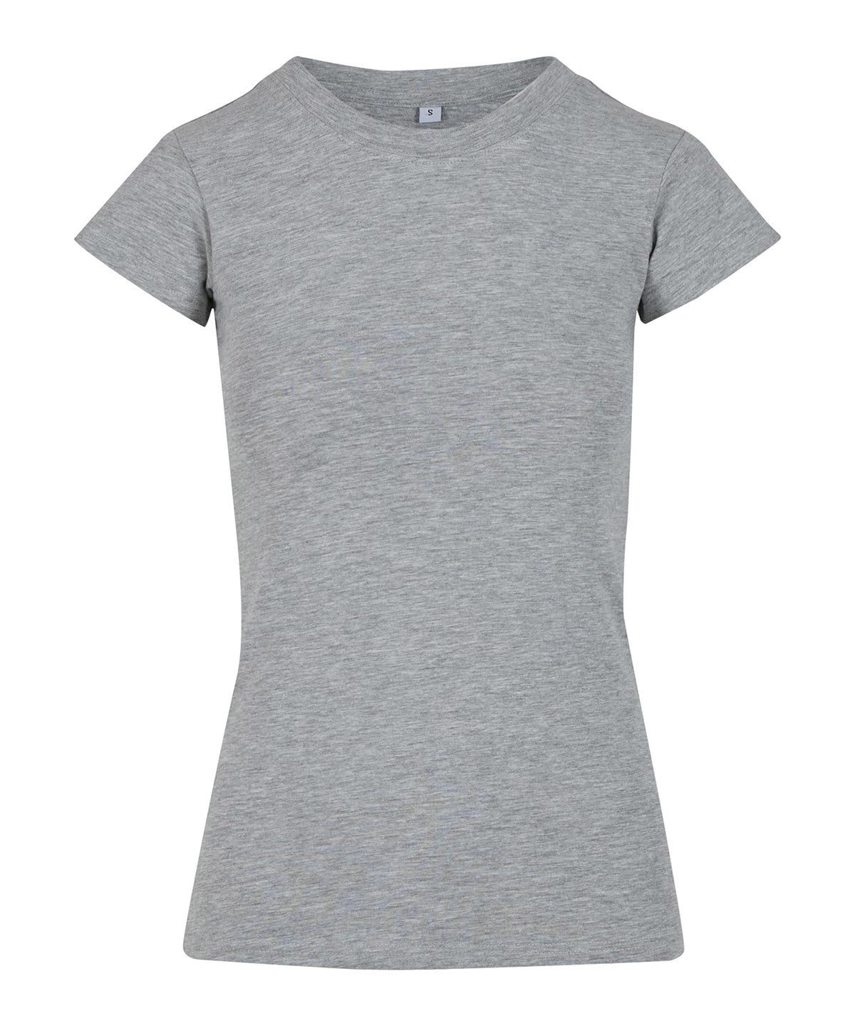 Women’s Stretch Tee in Heather Grey, front view