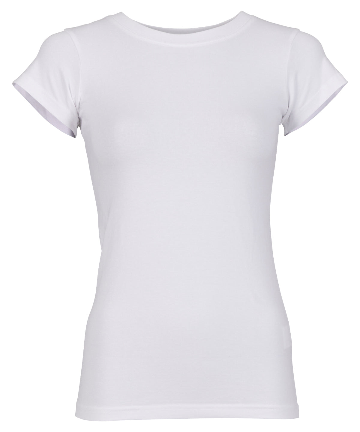 Women’s Stretch Tee in White, front view