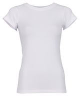 Women’s Stretch Tee in White, front view
