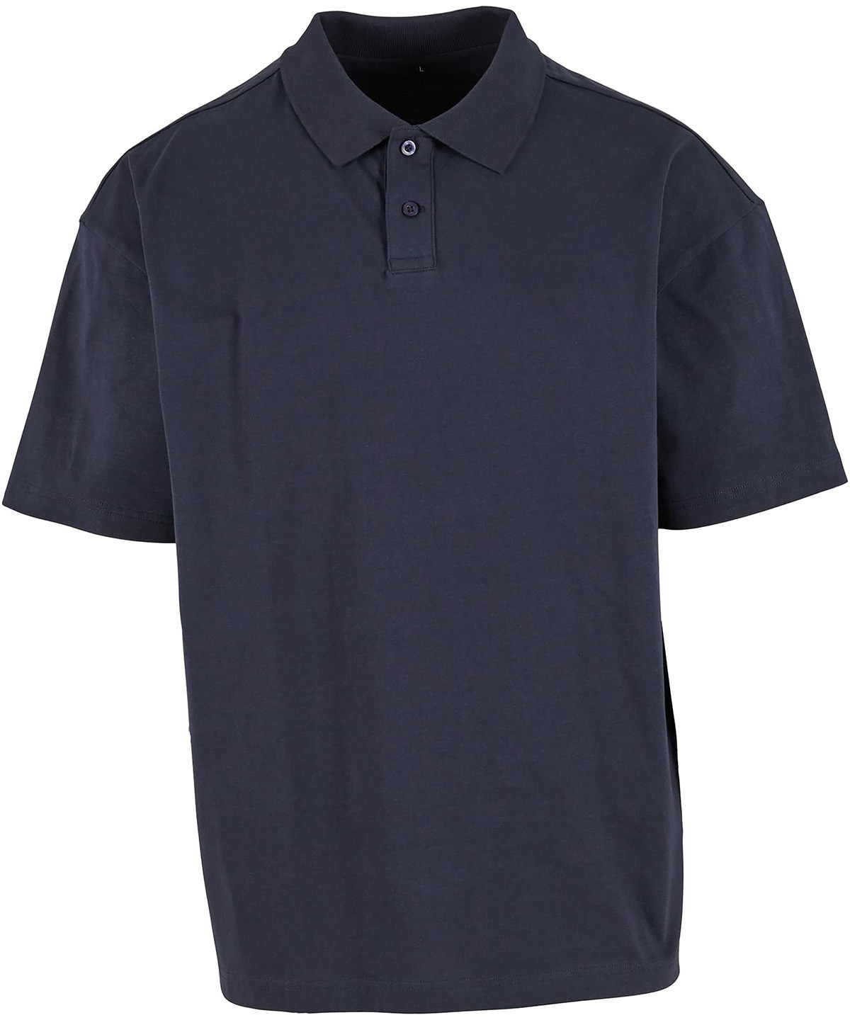 Oversized Polo Shirt in Navy, front view