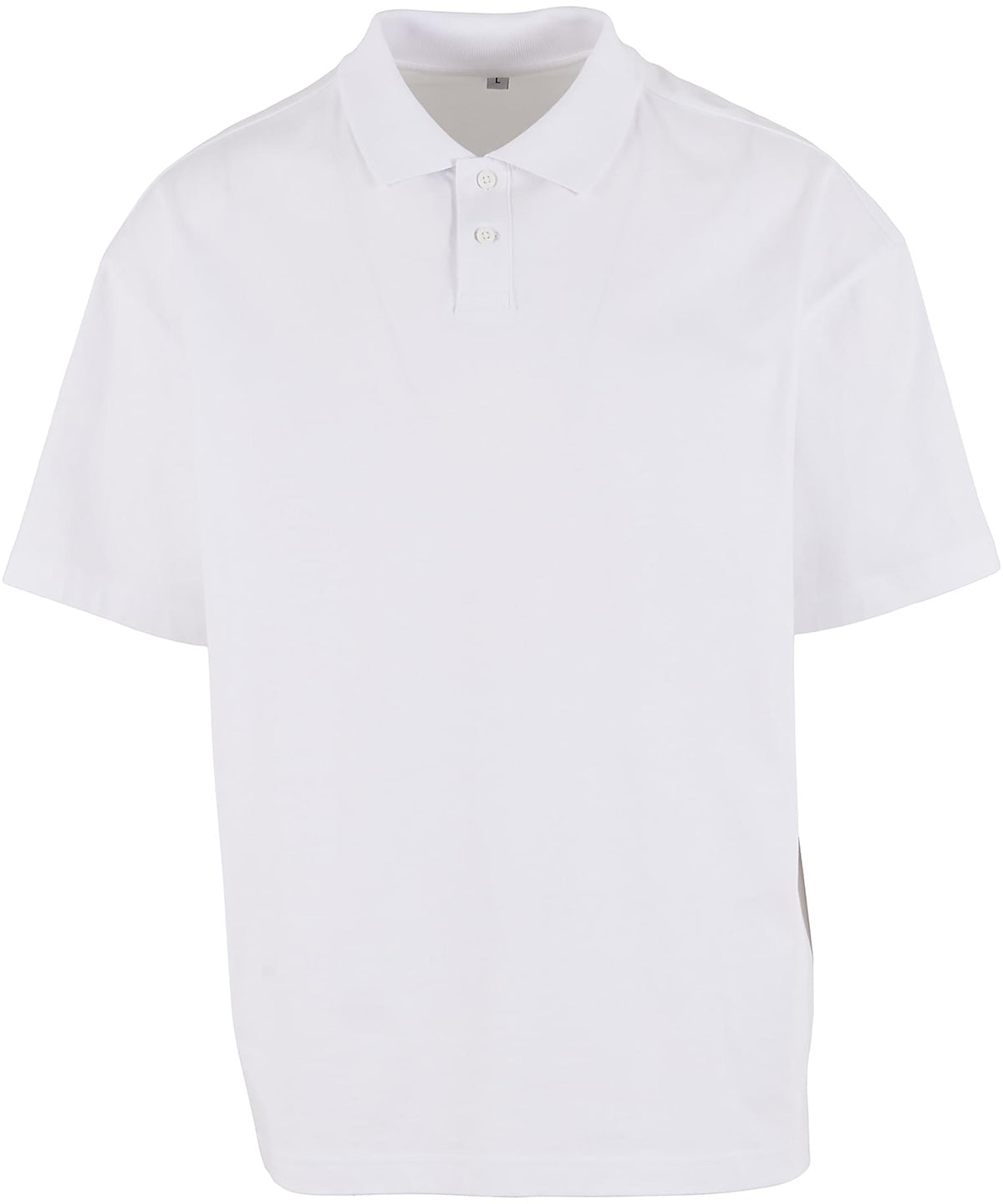 Oversized Polo Shirt in White, front view