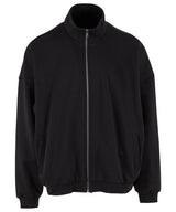Oversized Zip Jacket in Black, front view