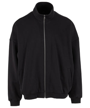 Oversized Zip Jacket in Black, front view