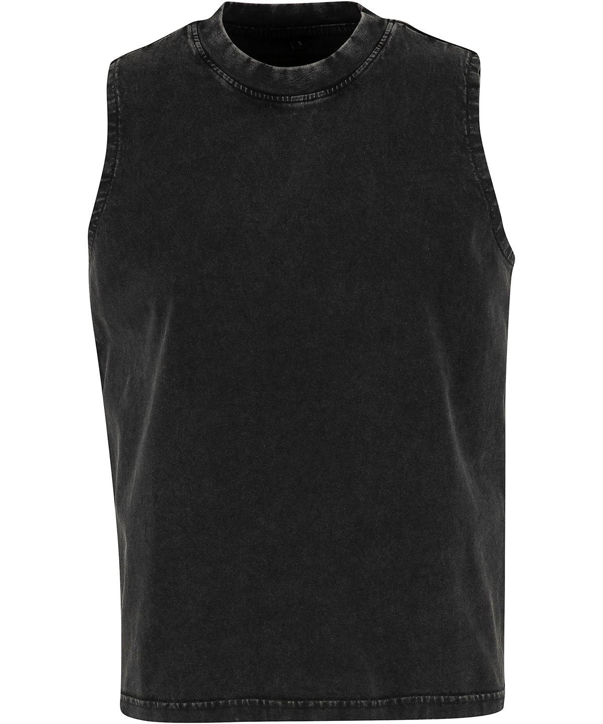 Women’s Vintage Washed Sleeveless Tee in Black, front view