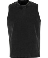 Women’s Vintage Washed Sleeveless Tee in Black, front view