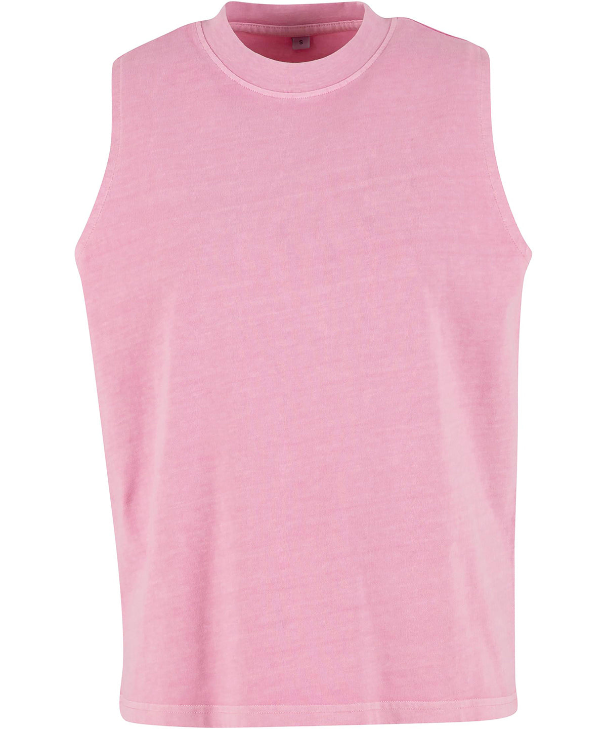 Women’s Vintage Washed Sleeveless Tee in Cool Pink, front view