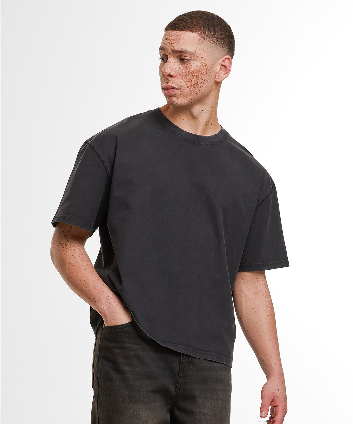 Lifestyle photo of the Vintage Cropped Heavy Oversized Tee