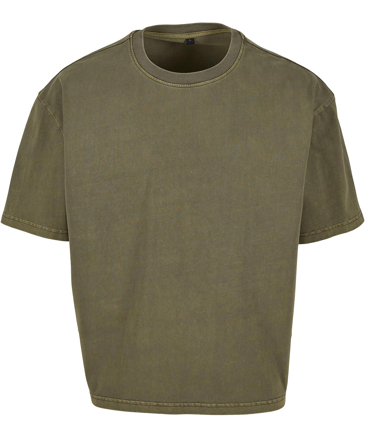 Vintage Cropped Heavy Oversized Tee in Warm Khaki, front view