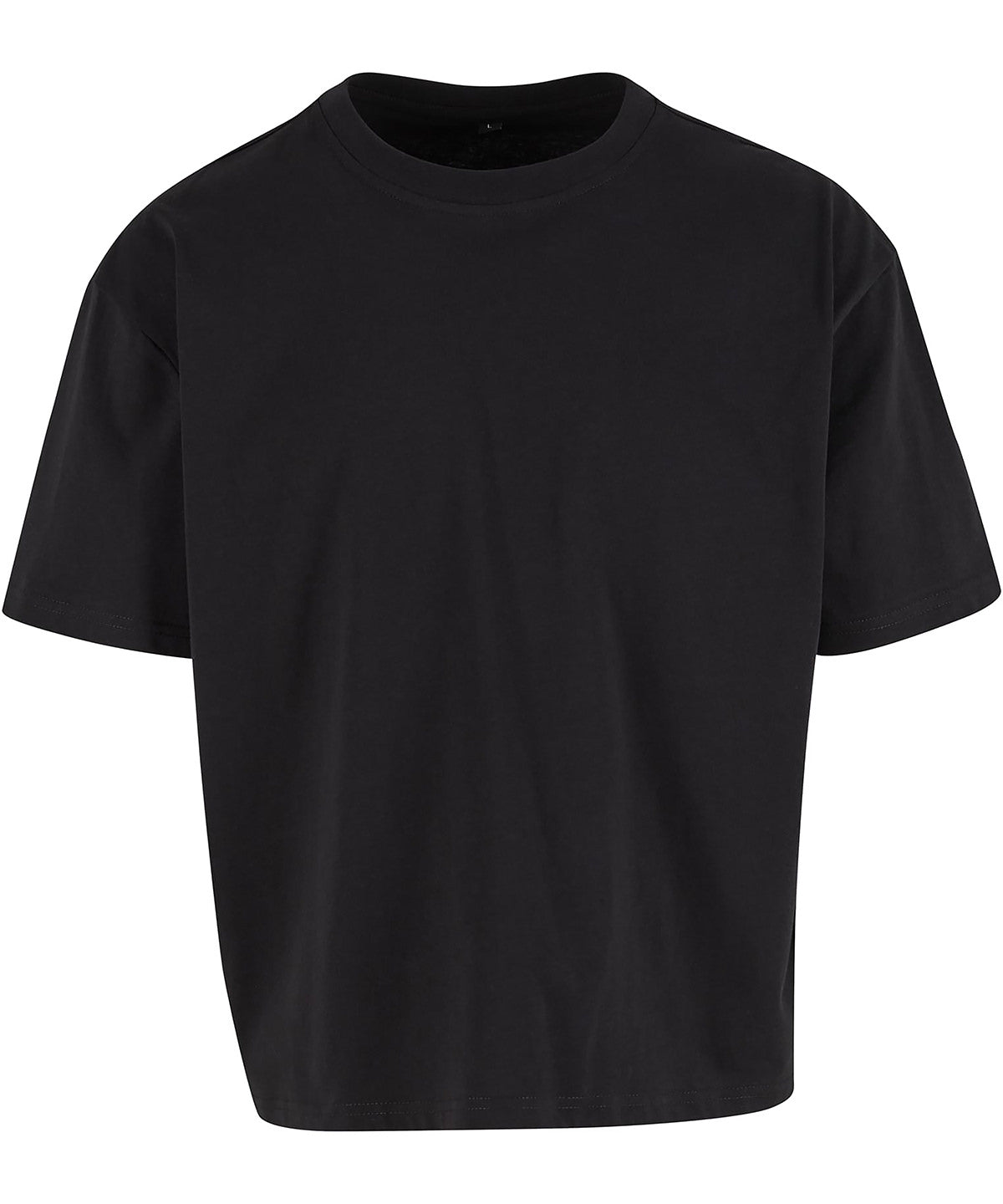 Cropped Oversize Tee in Black, front view