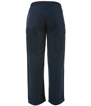 Ladies Open Hem Stadium Pants in Navy, back view