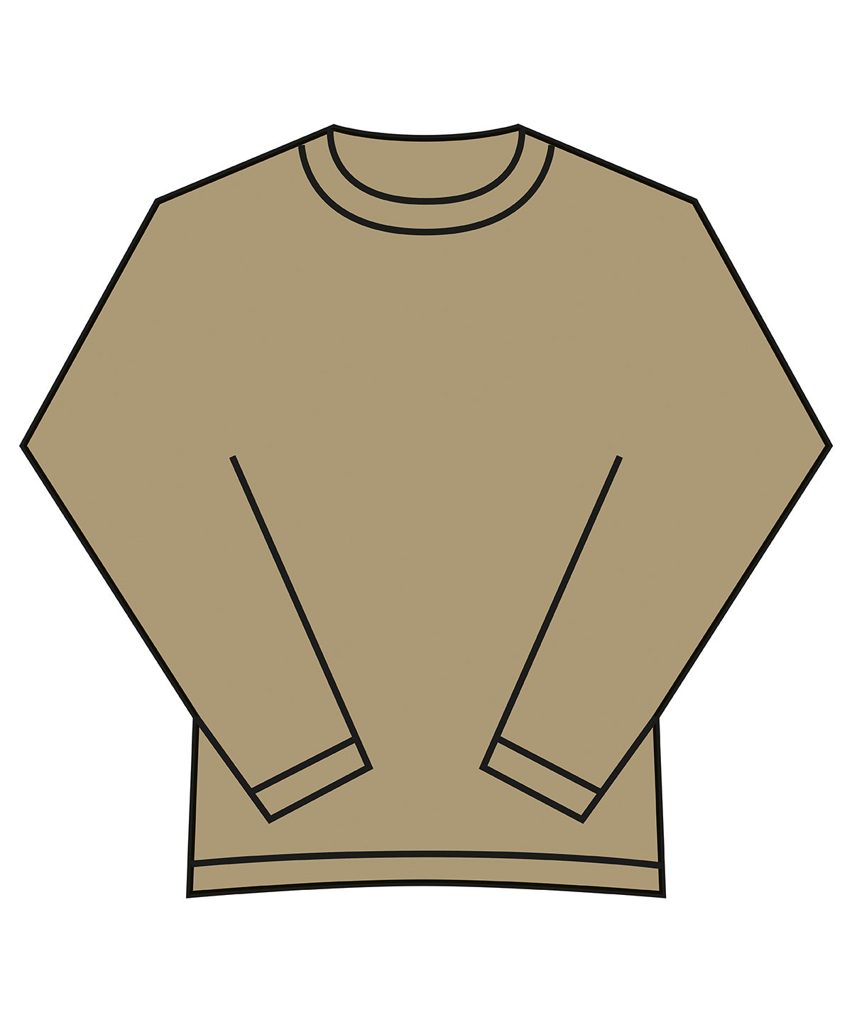 Long Sleeve T-Shirt in Khaki, front view