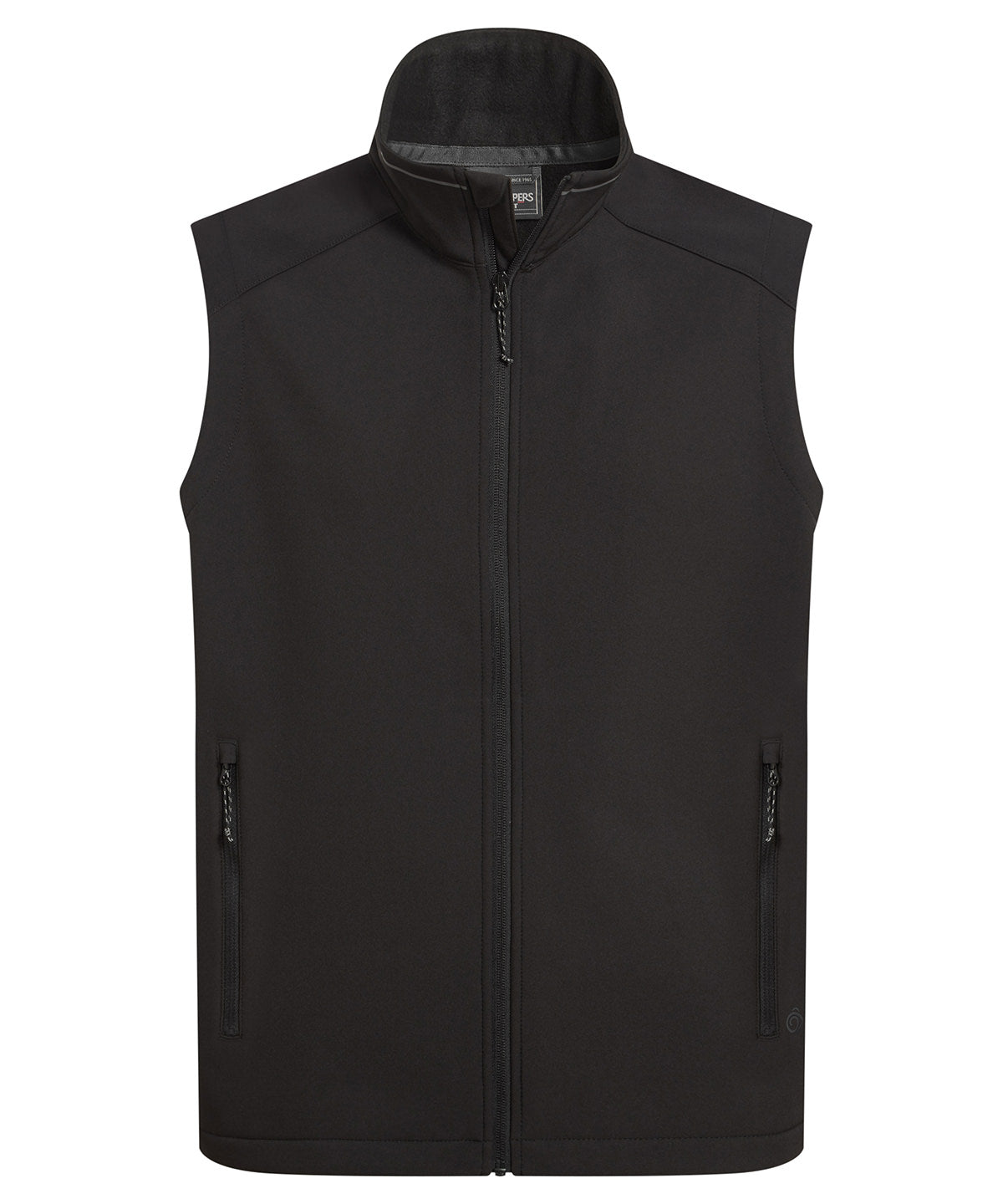 Expert Basecamp II Softshell Bodywarmer in Black, front view