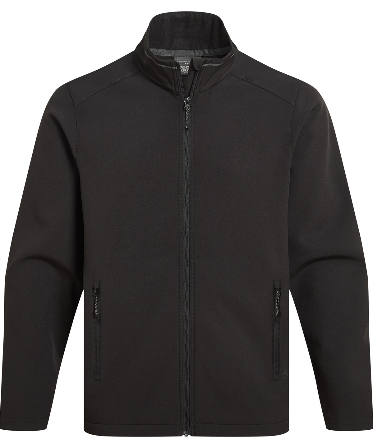 Expert Basecamp II Softshell Jacket in Black, front view