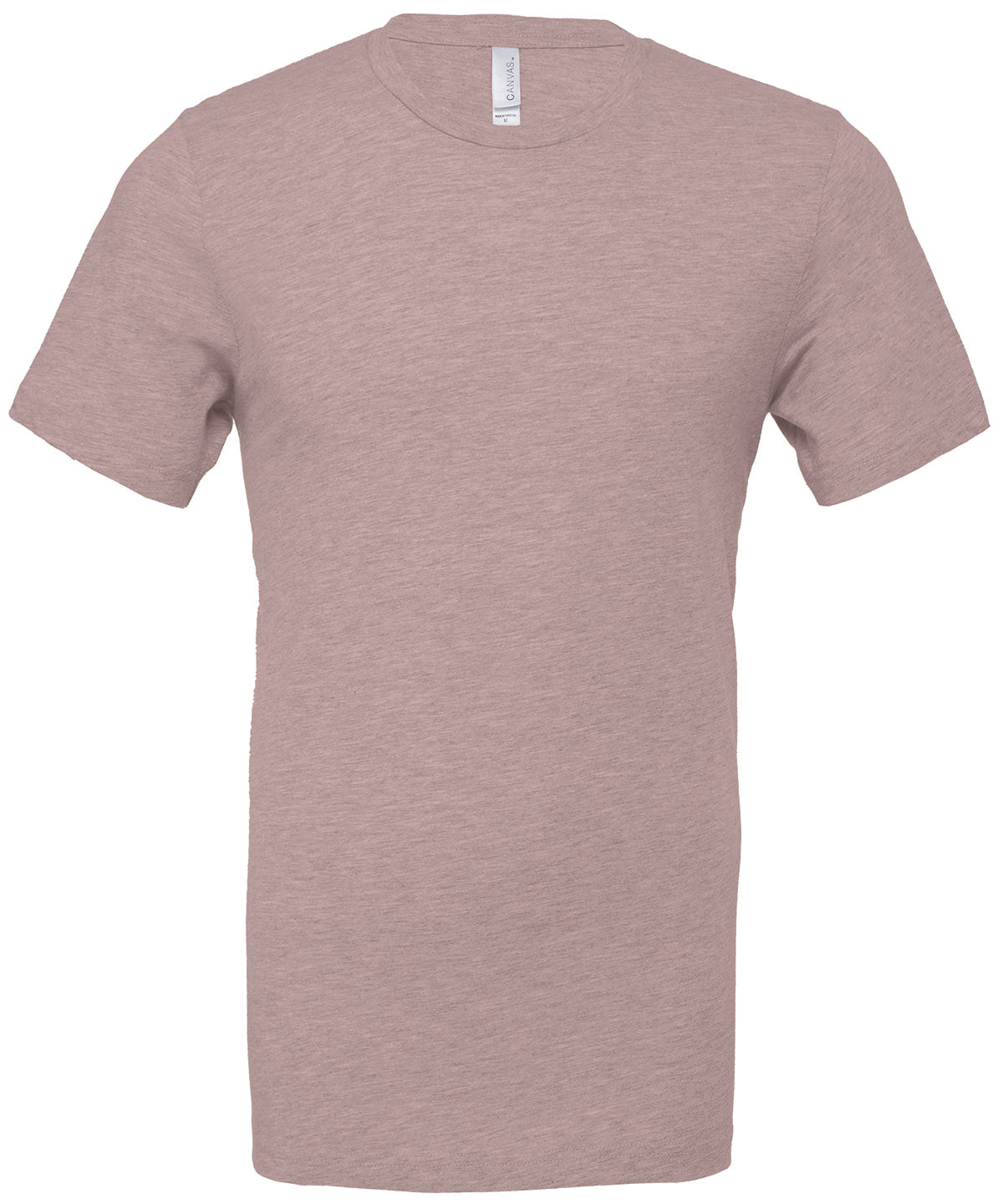 Unisex Heather CVC Short Sleeve T-Shirt in Heather Pink Gravel, front view