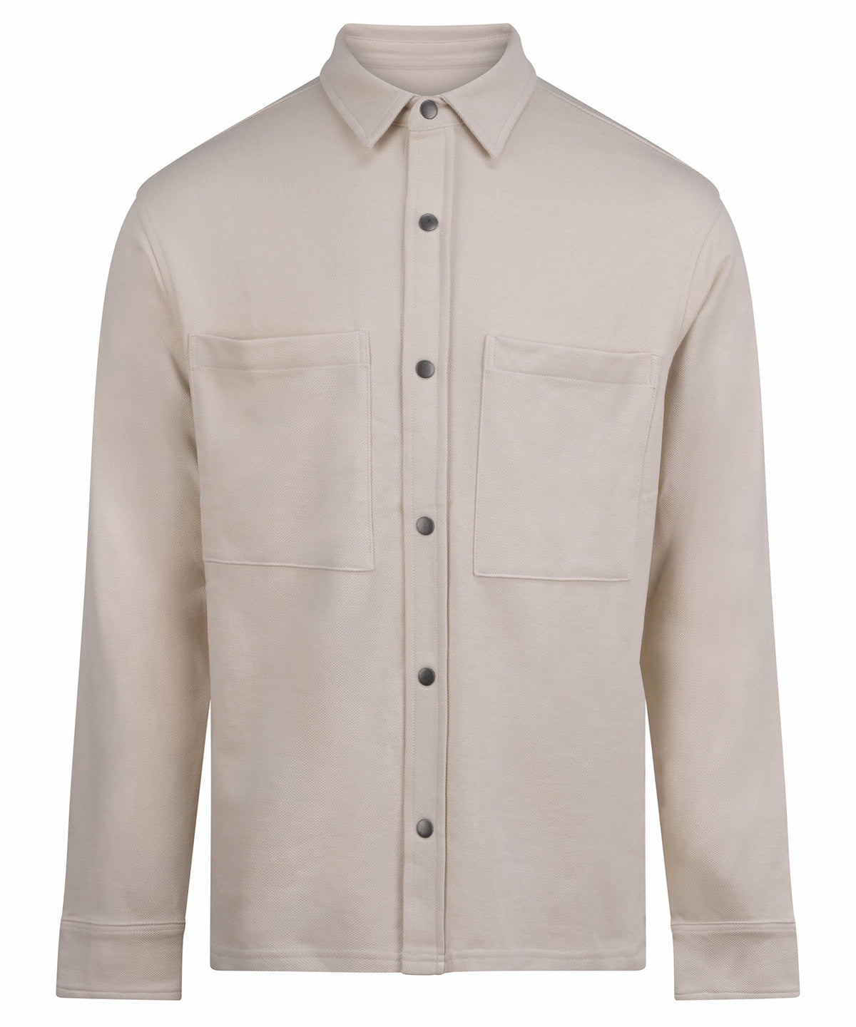 Premium Piqué Overshirt in Natural, front view