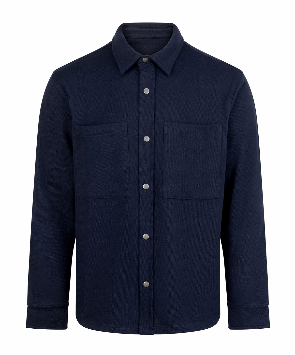 Premium Piqué Overshirt in Navy, front view