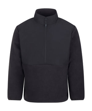 1/2-Zip Microfleece in Black, front view