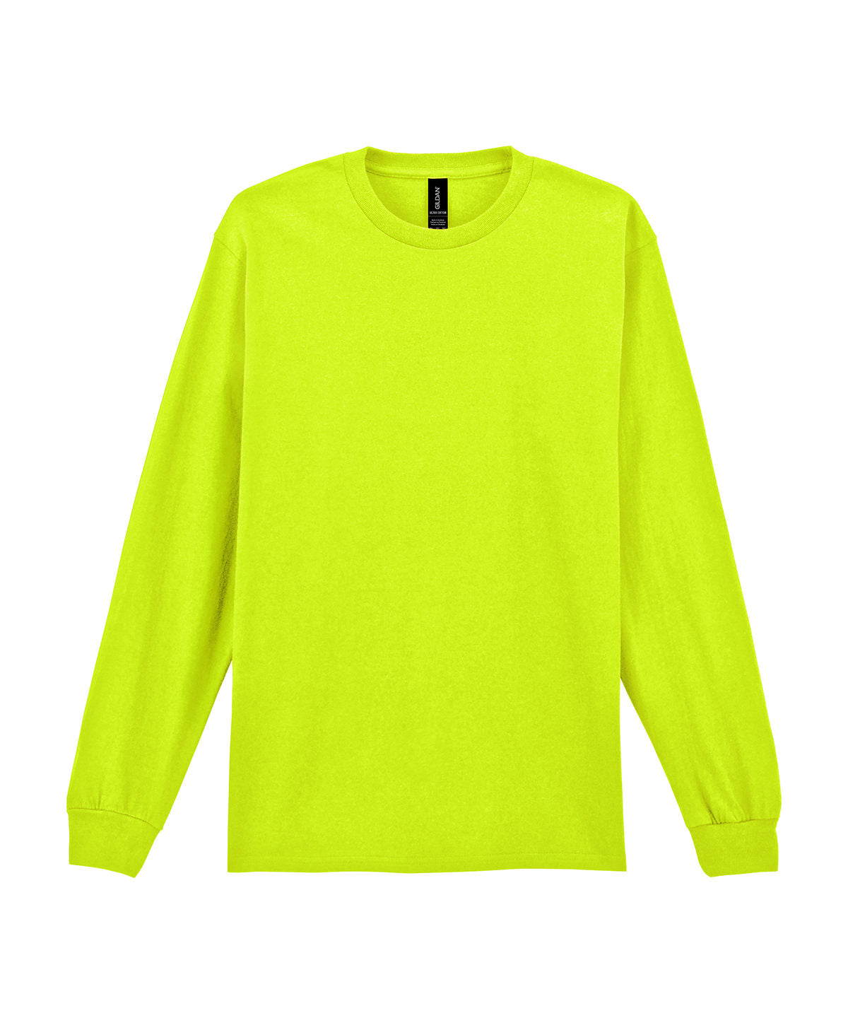 Ultra Cotton™ Adult Long Sleeve T-Shirt in Safety Green, front view