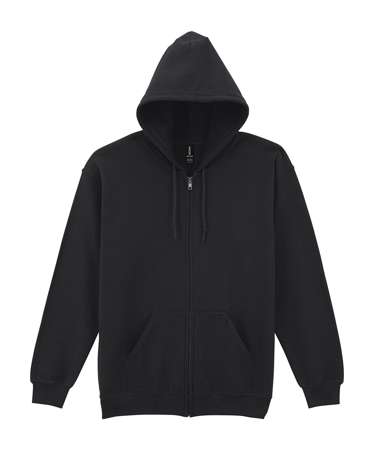 Heavy Blend™ Full-Zip Hooded Sweatshirt in Black, front view