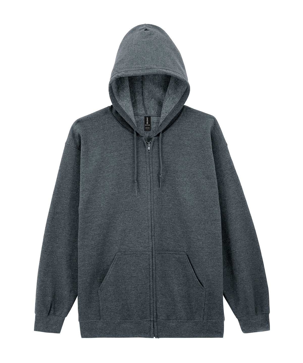 Heavy Blend™ Full-Zip Hooded Sweatshirt in Dark Heather, front view