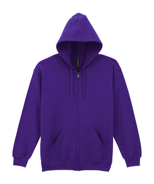 Heavy Blend™ Full-Zip Hooded Sweatshirt in Purple, front view