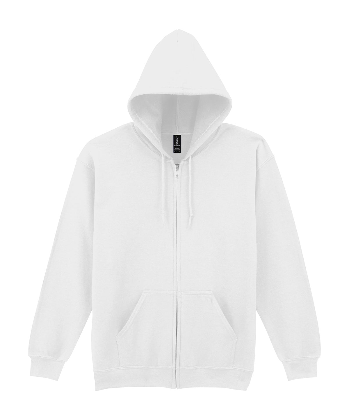 Heavy Blend™ Full-Zip Hooded Sweatshirt in White, front view