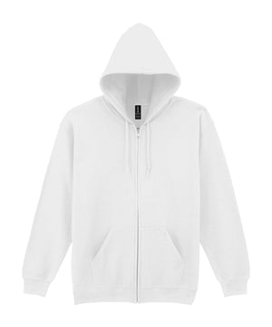Heavy Blend™ Full-Zip Hooded Sweatshirt in White, front view