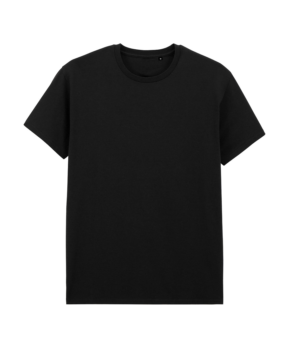 Light Cotton Adult No-Label T-Shirt in Black, front view