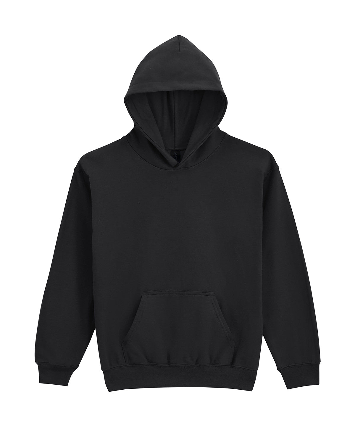 Softstyle™ Midweight Fleece Youth Hoodie in Black, front view