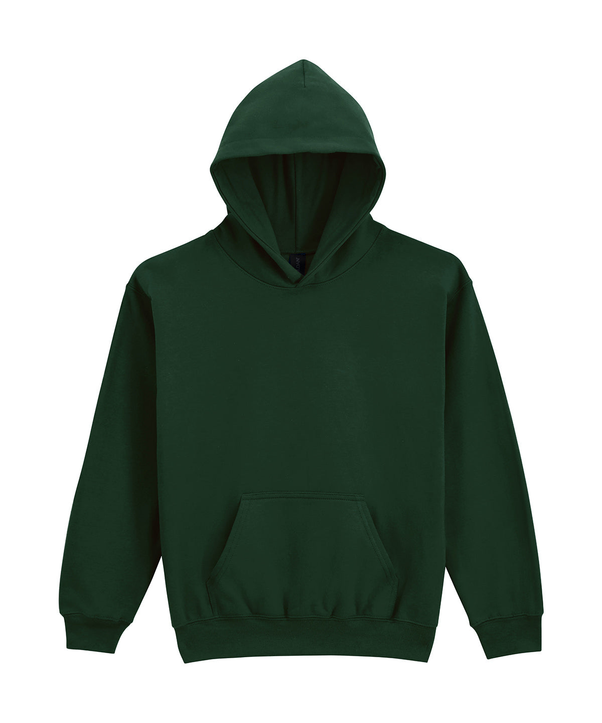 Softstyle™ Midweight Fleece Youth Hoodie in Forest Green, front view