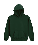 Softstyle™ Midweight Fleece Youth Hoodie in Forest Green, front view