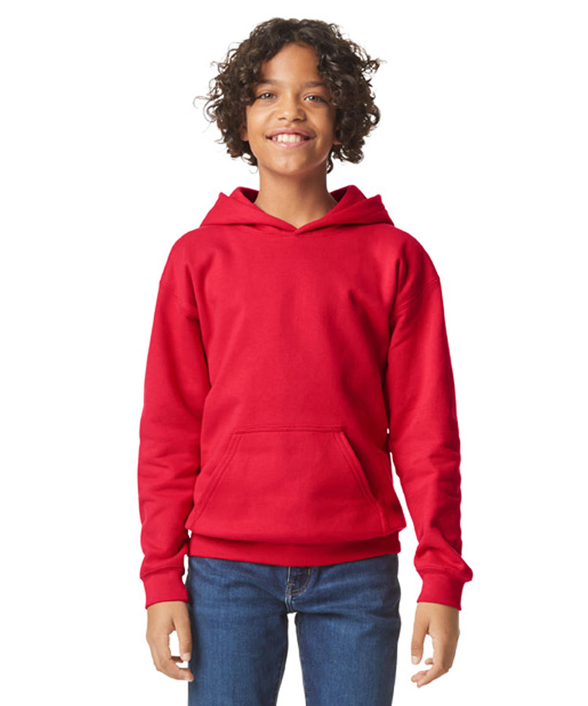 Lifestyle photo of the Softstyle™ Midweight Fleece Youth Hoodie