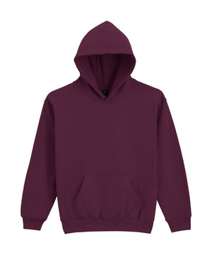 Softstyle™ Midweight Fleece Youth Hoodie in Maroon, front view