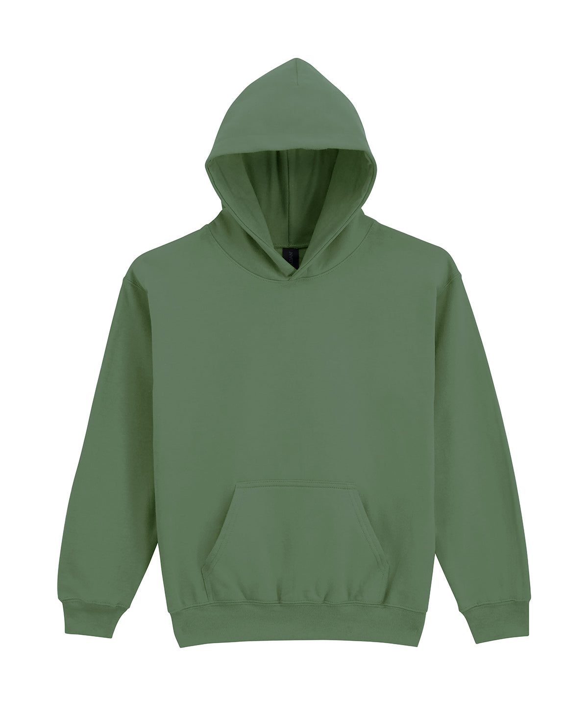 Softstyle™ Midweight Fleece Youth Hoodie in Military Green, front view