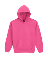 Softstyle™ Midweight Fleece Youth Hoodie in Pink Lemonade, front view