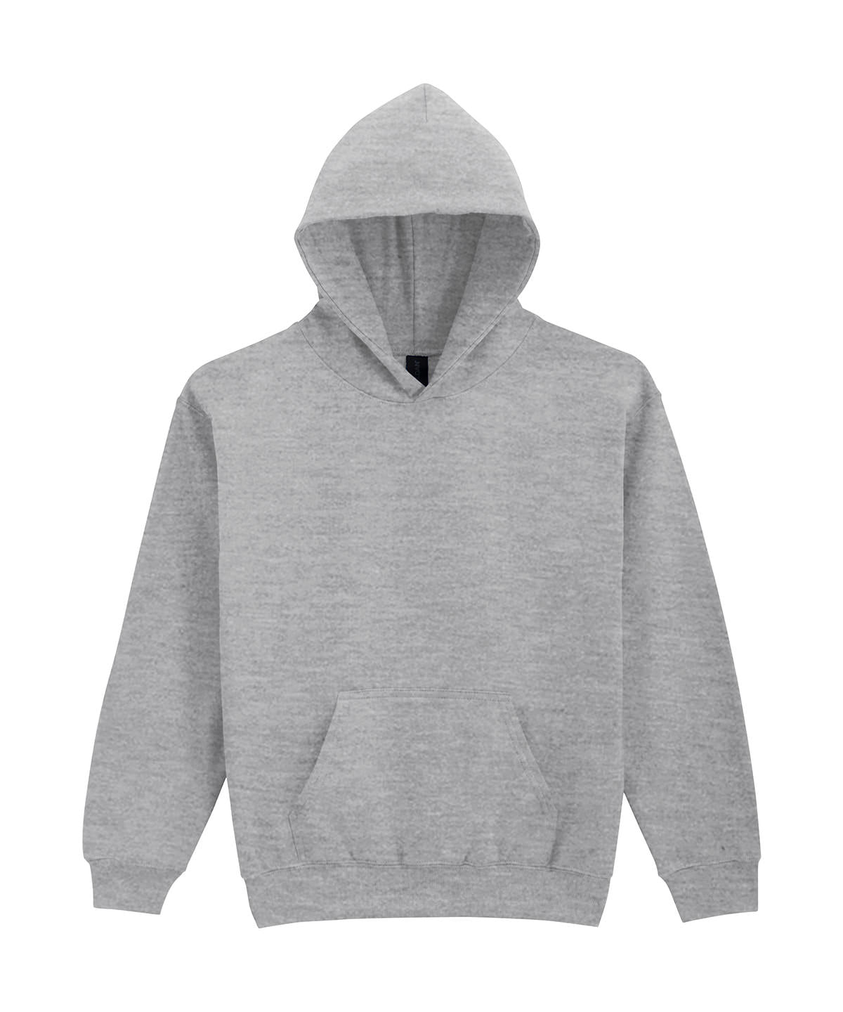 Softstyle™ Midweight Fleece Youth Hoodie in Ringspun Sport Grey, front view